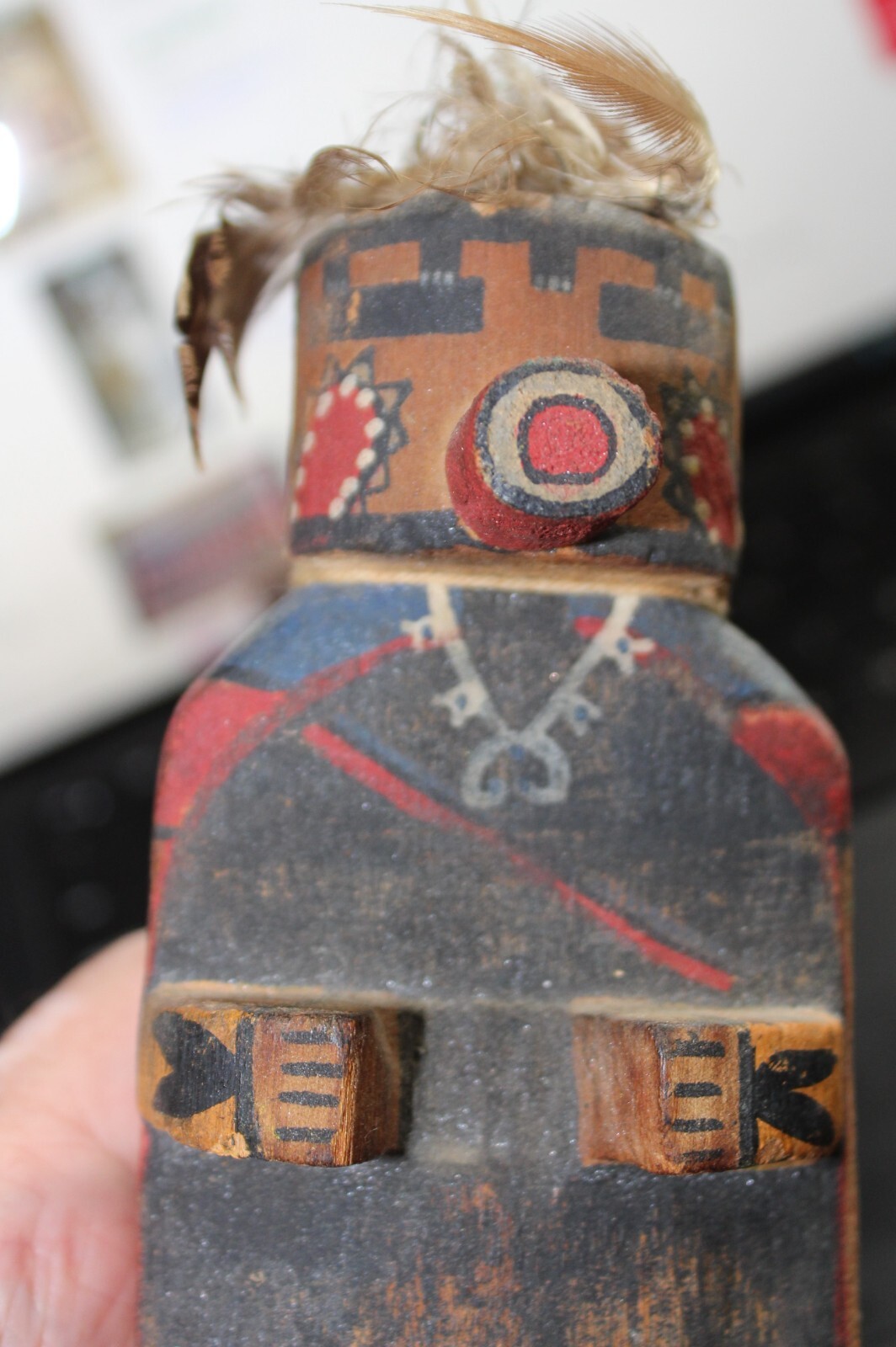 Antique 1910's Tall Painted Kachina Doll Southwestern Native American 7"