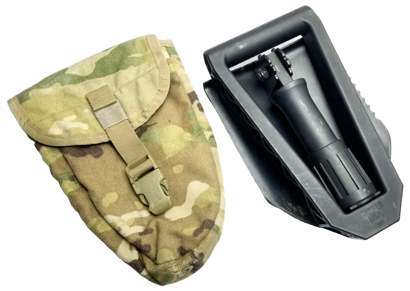 USGI Military GERBER 2000 Entrenching Tool E-tool Shovel w Multicam OCP Cover