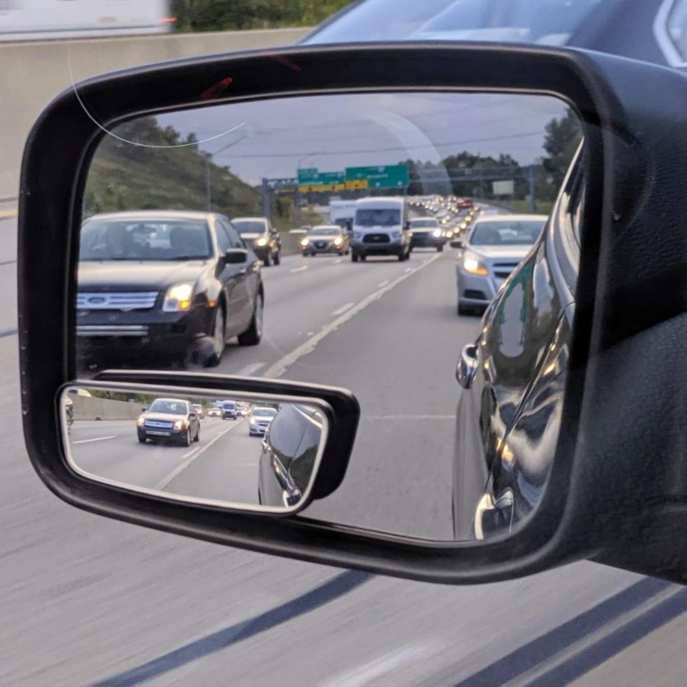 Ampper Rectangle Blind Spot Mirror, HD Glass ABS Framed Rectangle,