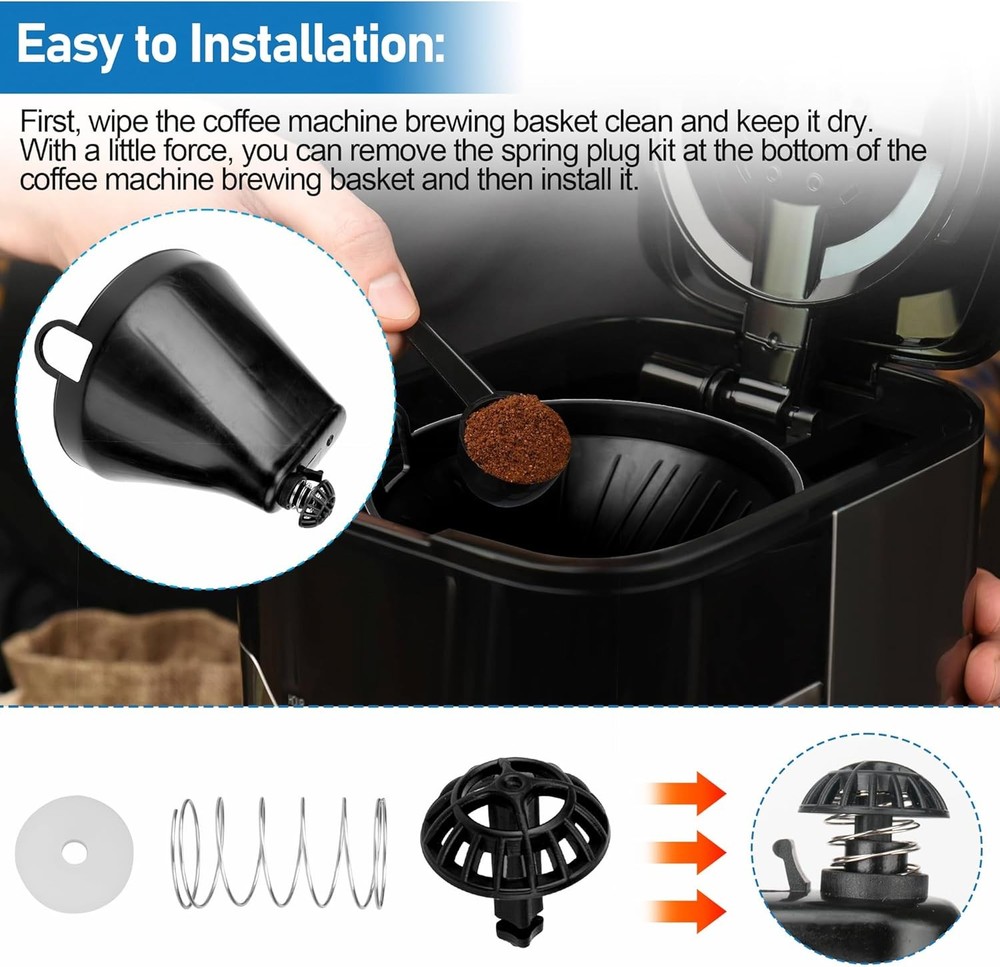 Coffee Machine Brew Basket Bottom Spring Loaded Stopper Kits Replacement for...