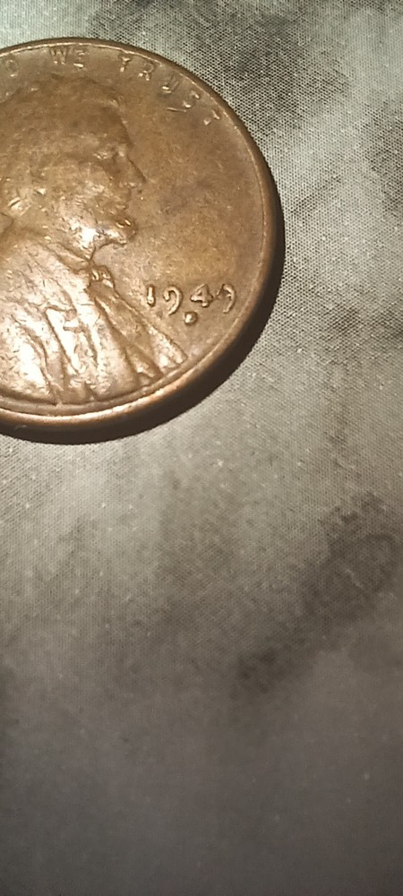 1949 D Lincoln Cent Die Chip Inside Mint Mark