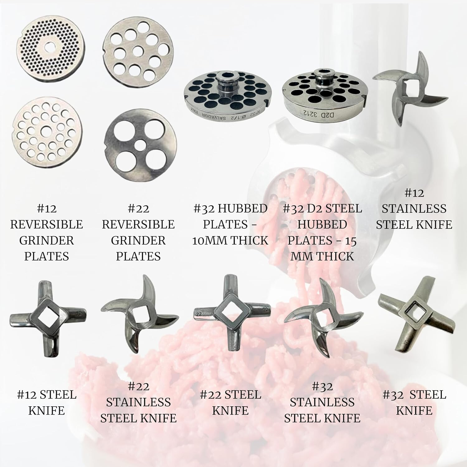 #32 Meat Grinder Plate (#32 Hubbed 1/2")