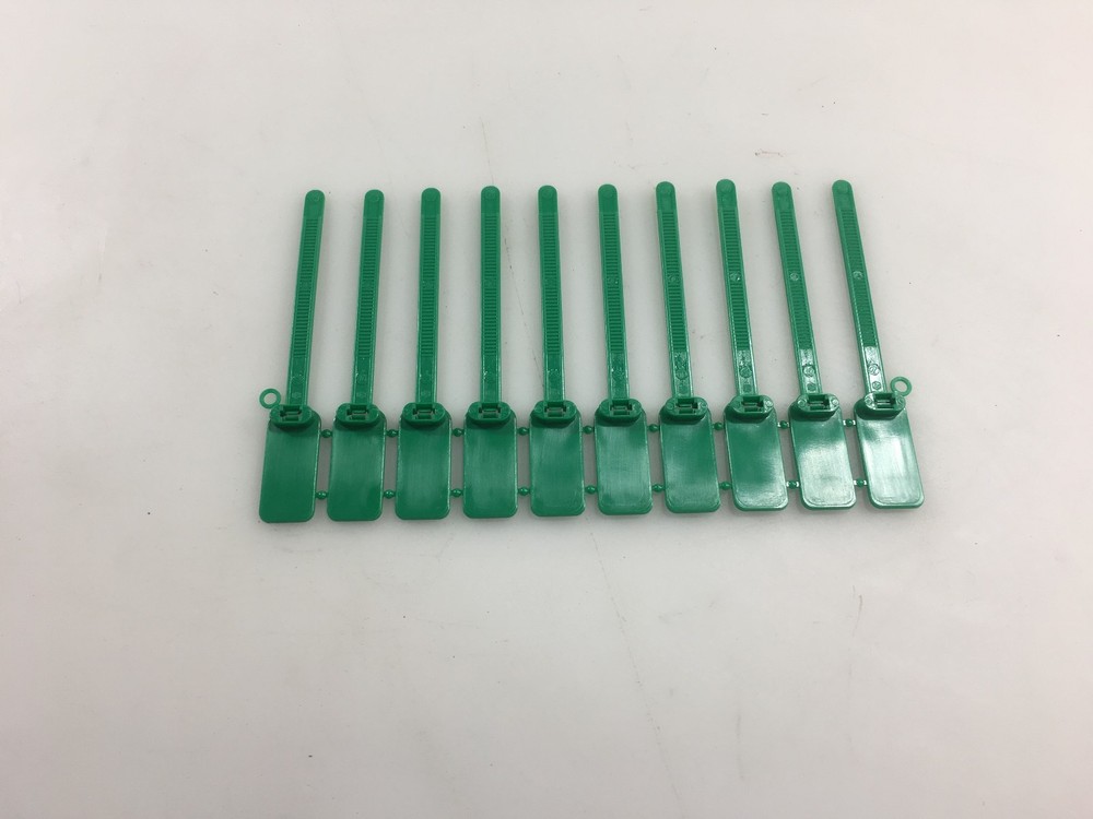 3'' Green Cable Ties w/ Tag
