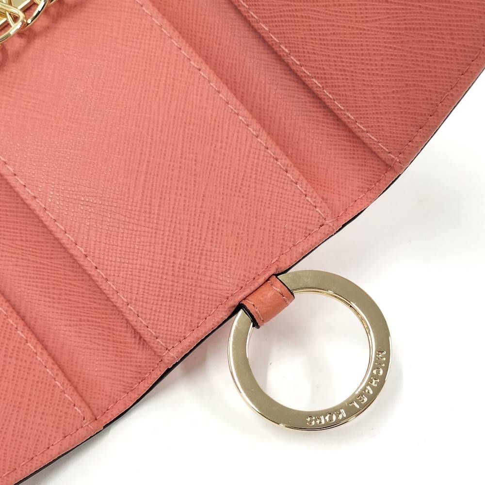 MICHAEL KORS 6-Key Case MK Logo Leather Orange