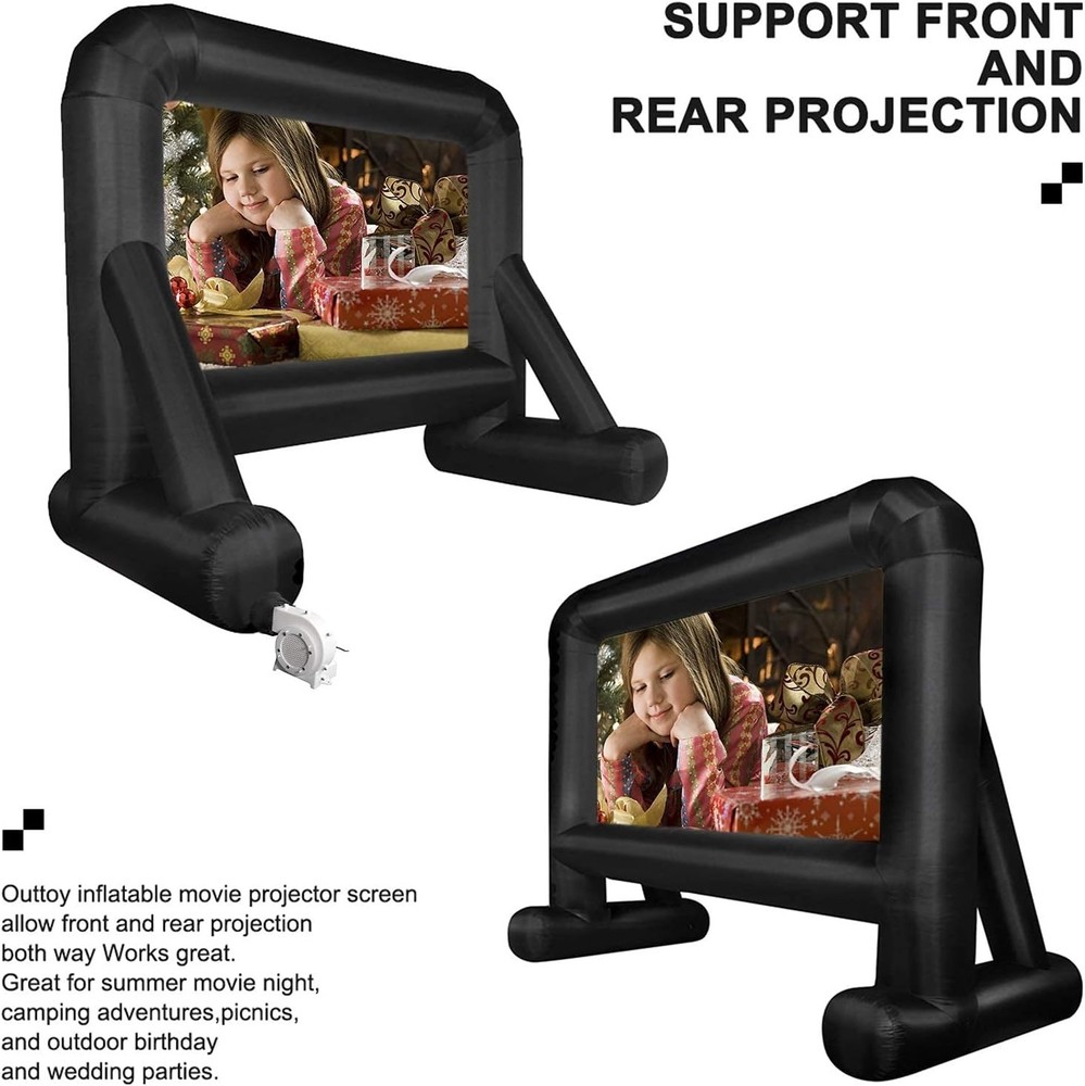 16FT Inflatable Projection Screen - Quiet Fan, Storage Bag