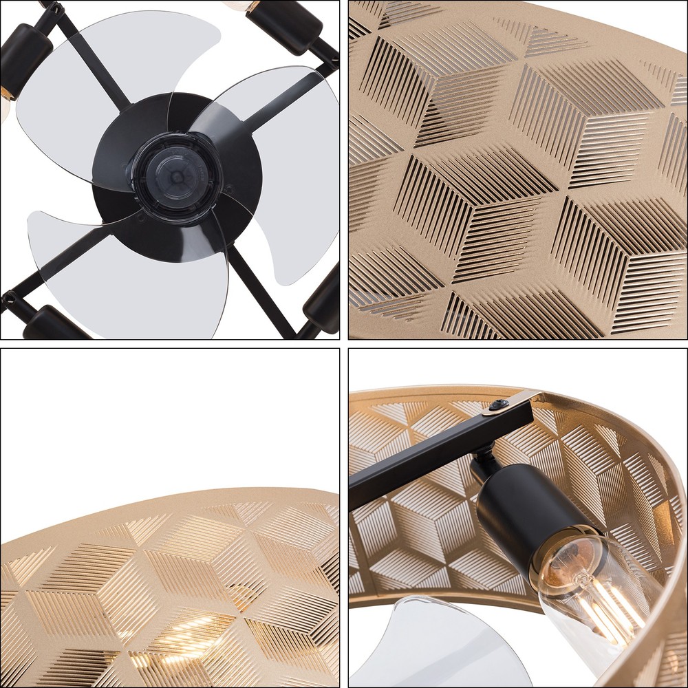 Modern Round Low Profile Ceiling Fan Light Flush Mount?with Remote 18" Indoor