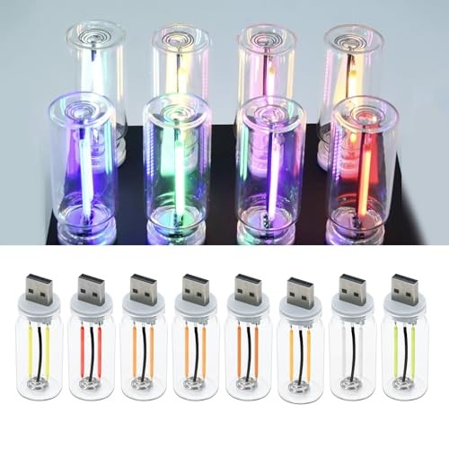 USB LED Car Interior Atmosphere Light, 8PCS Touch Control Retro LED Nightlight
