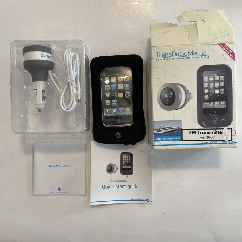 Splash resistant FM transmitter & charger for ipod 32 pin e10