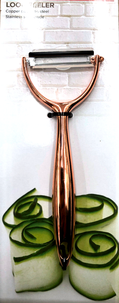 Chef Select Super-Sharp Y-shaped Vegetable Peeler, Copper-plated, Hole for hang