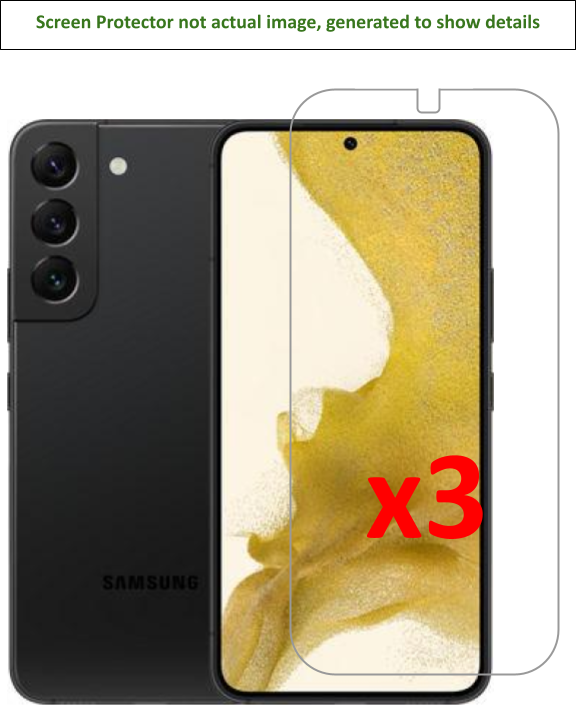 3x Samsung Galaxy S22 Screen Protector w/ cloth