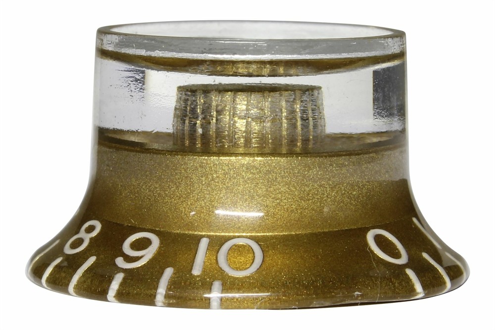 Bell Hat Knobs Gold w/Silver Reflector for Gibson USA 4pk