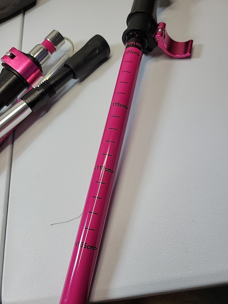 2-High Stream Gear Walking Sticks, Pink Lightweight Foldable & Extendable