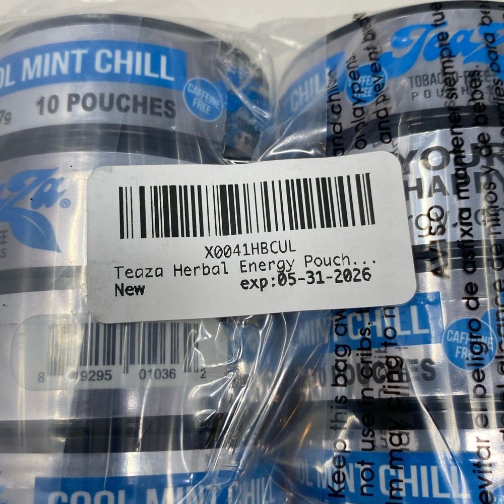 TeaZa Cool Mint Chill Herbal Pouches 8-Pack