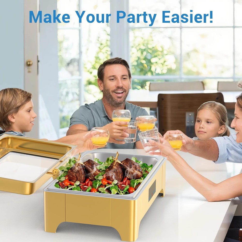 Acekool 9QT Chafing Dish with Temperature Control-Touch Screen Chafing Electric