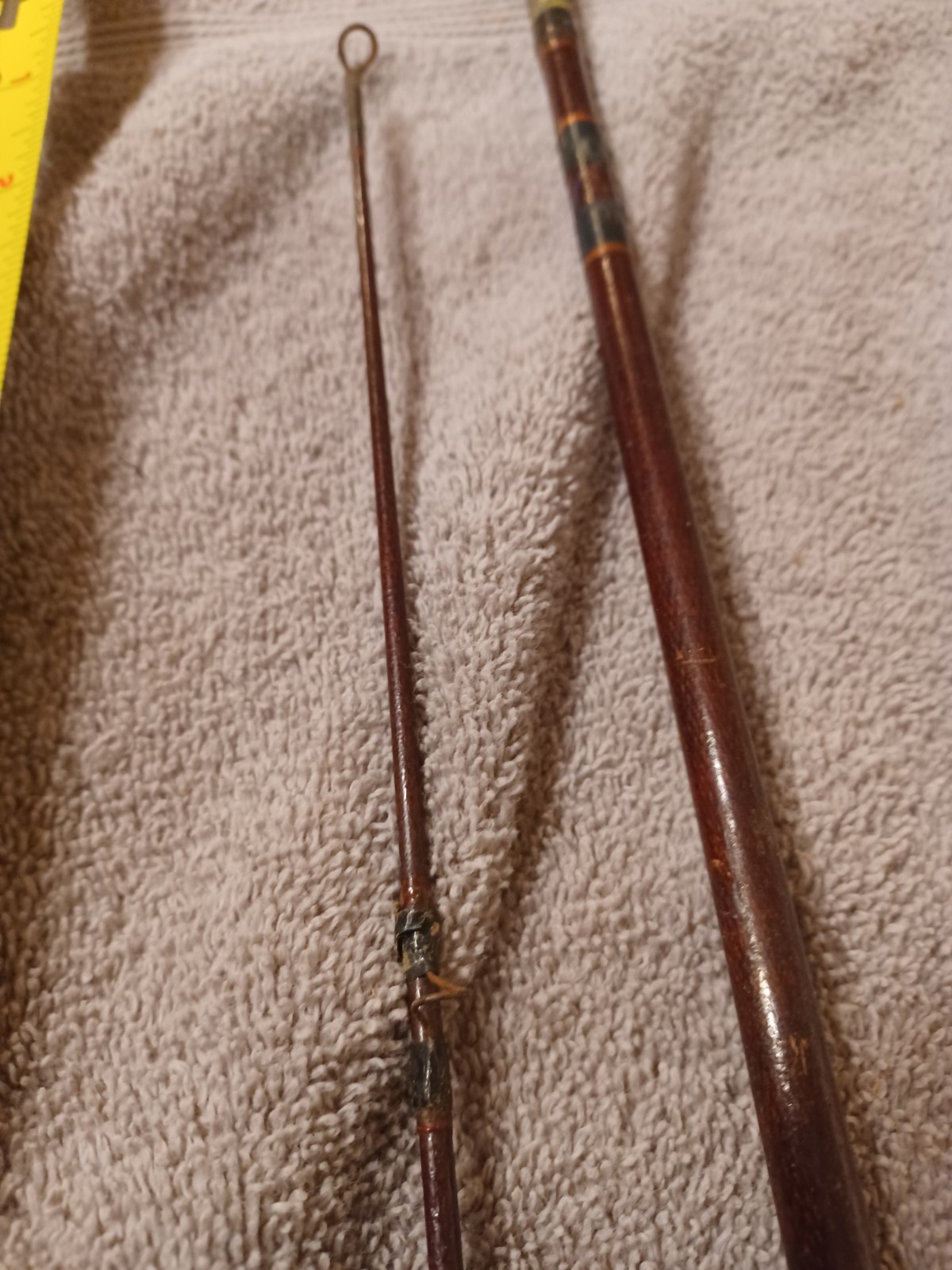 Vintage Montague Holloglass 8 1/2 FT 2 Piece Fly Fish Rod. missing one eye.