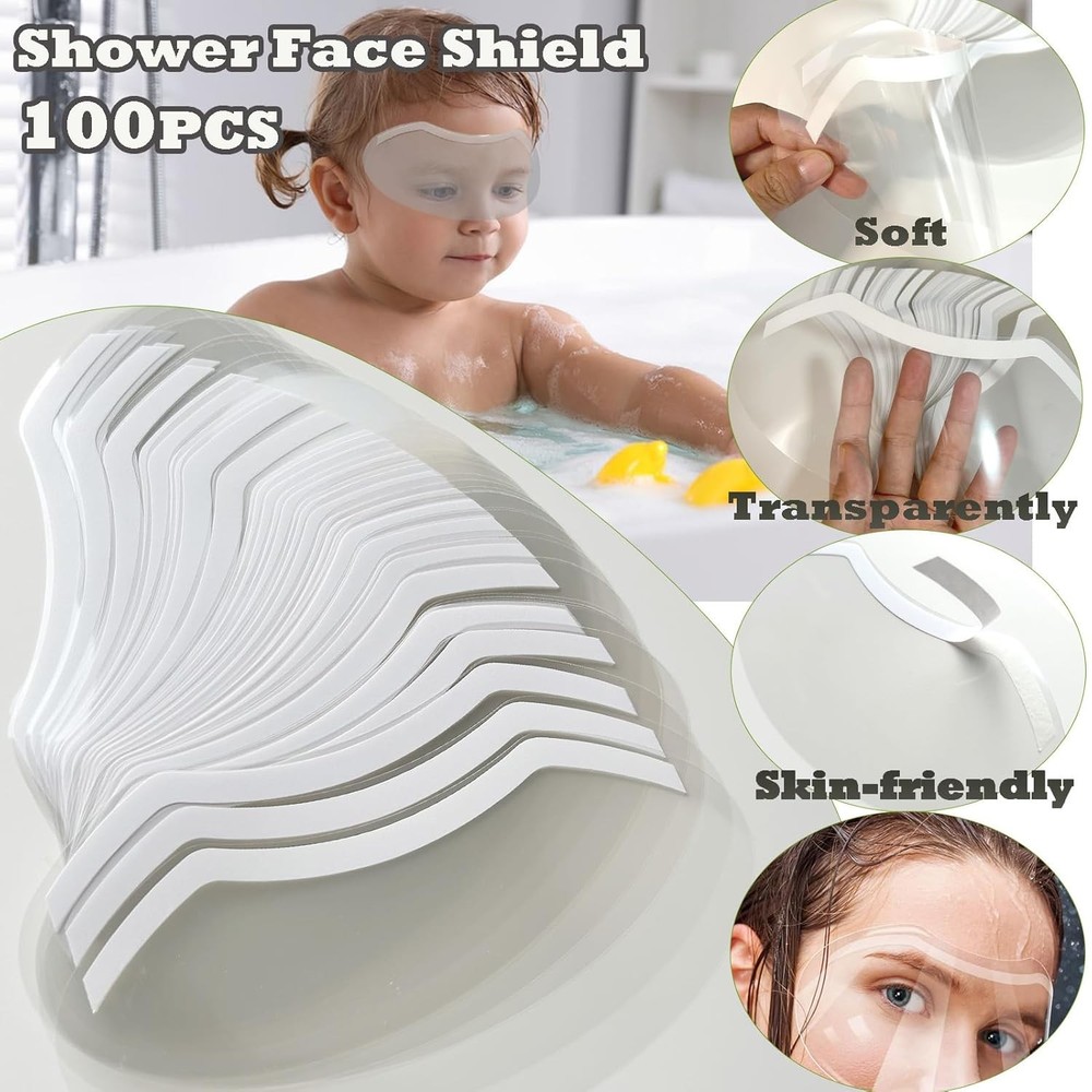 100 Pcs Shower Face Eye Shield After Surgery，Disposable Clear Plastic