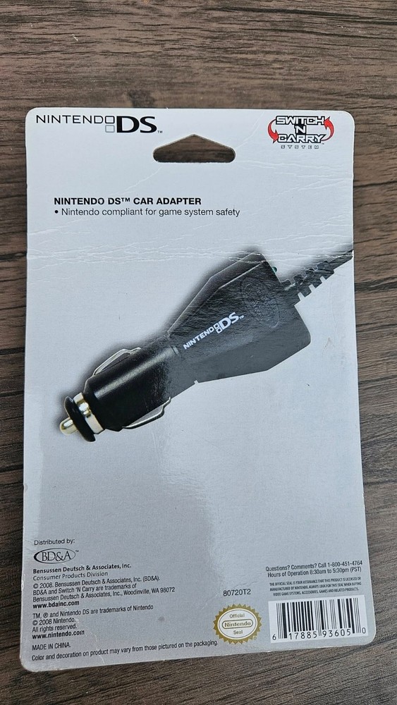 Nintendo DS Car Adaptor Power Supply (NEW PACKAGING HAS CREASING) A4