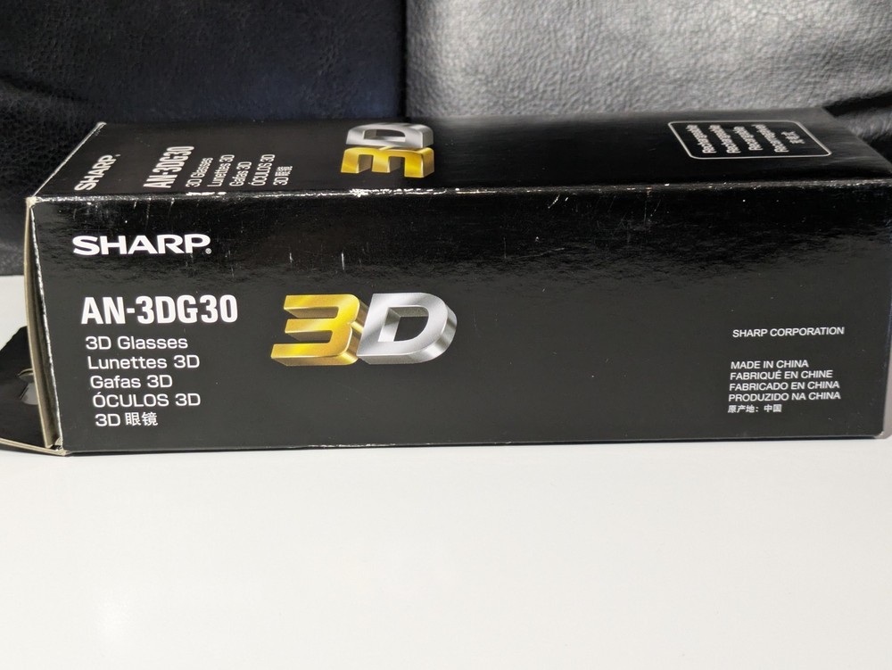 NIB Sharp 3D Glasses Rechargeable 3D Glasses Sharp AN-3DG30 Dead Stock