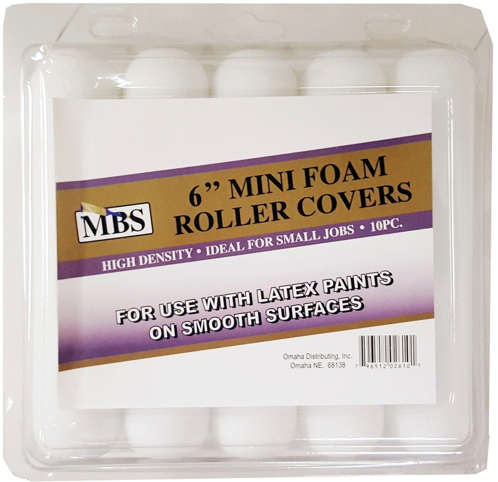 10pc High Density Foam Mini 6" Rollers Paint Stain Epoxy Glue