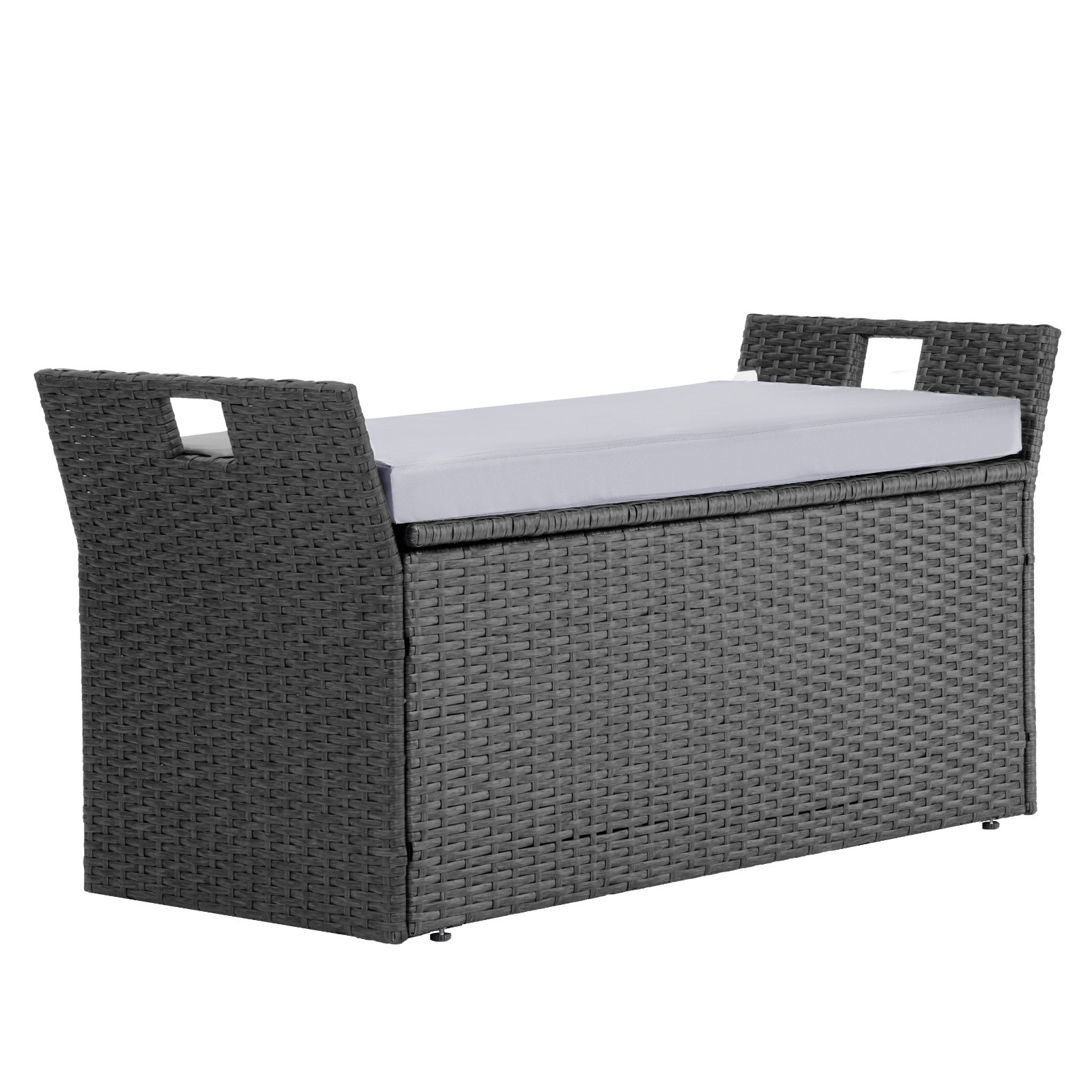 Outdoor Storage Bench PE Rattan 40Gal Deck Box Waterproof Outdoor Seat & Storage