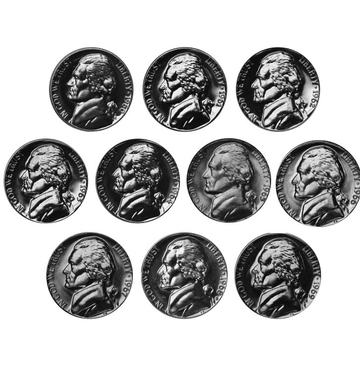 1960 - 1969 Gem Proof  & SMS Jefferson Nickel Set /  Run Flat Rate Shipping