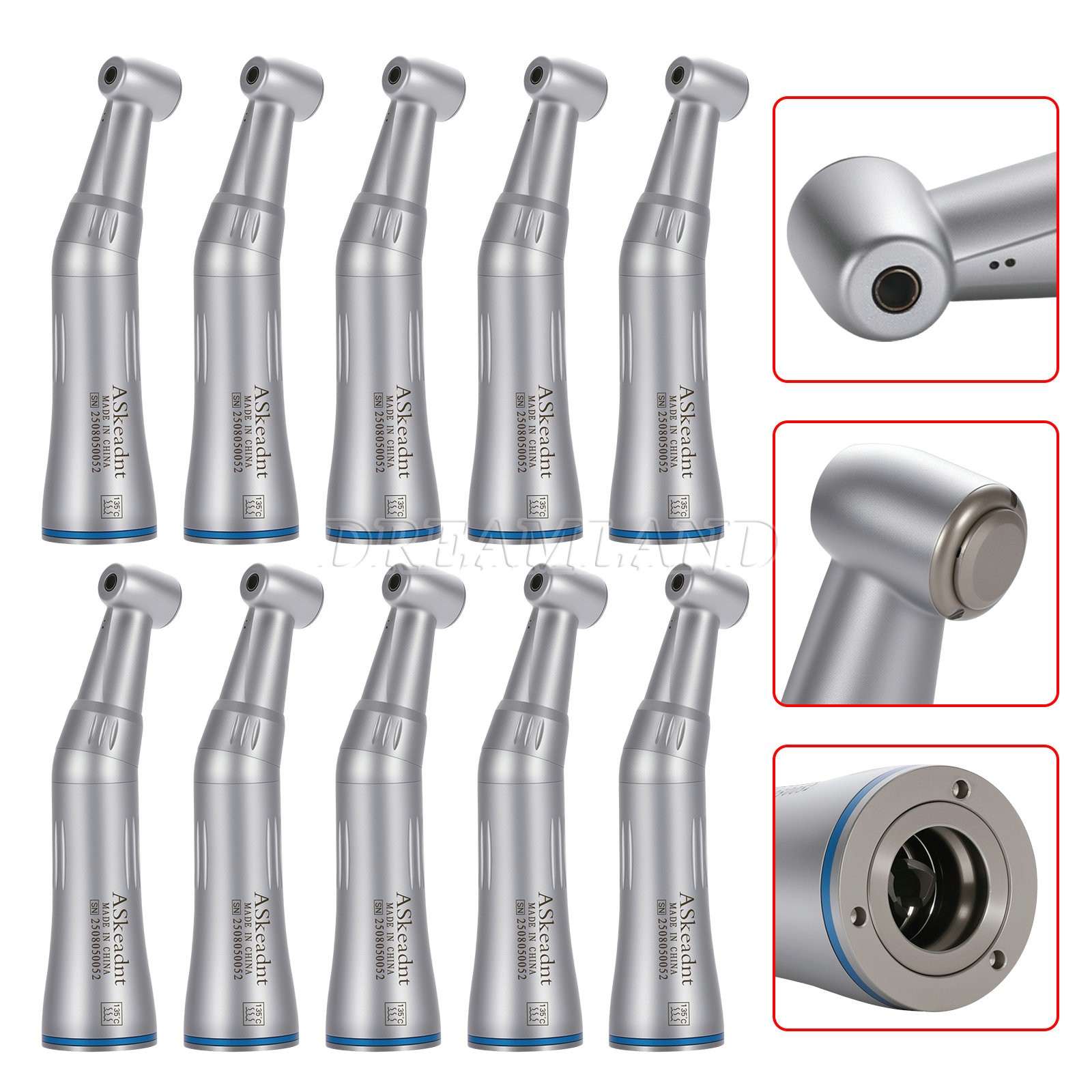 Dental Slow Speed Handpiece Inner Water Contra Angle/ Straight/ Air Motor 4-Hole