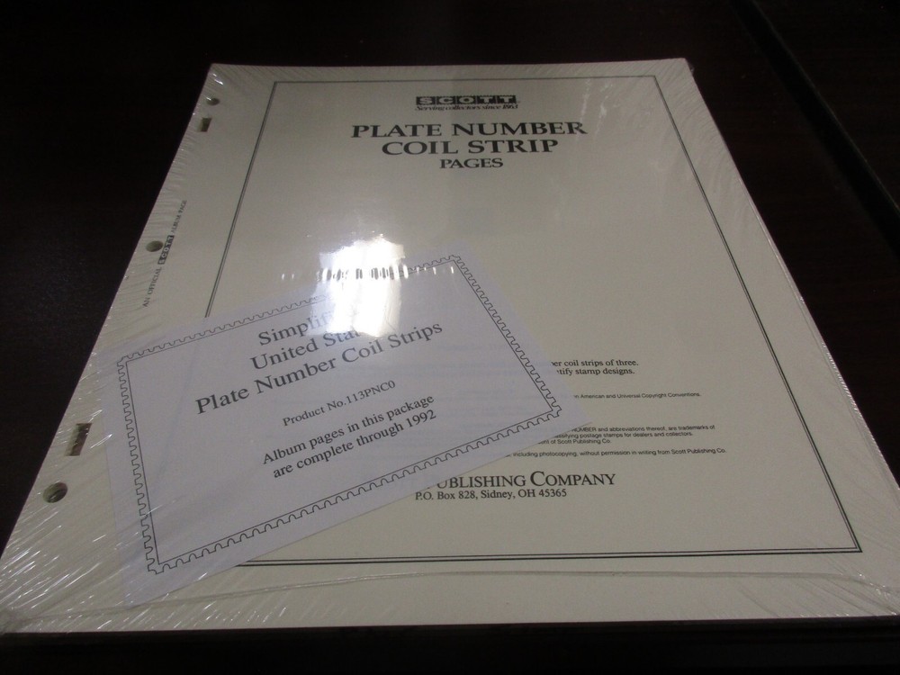 "SCOTT"PLATE NUMBER COIL STRIP PAGES W/FREE SHIPPING!!