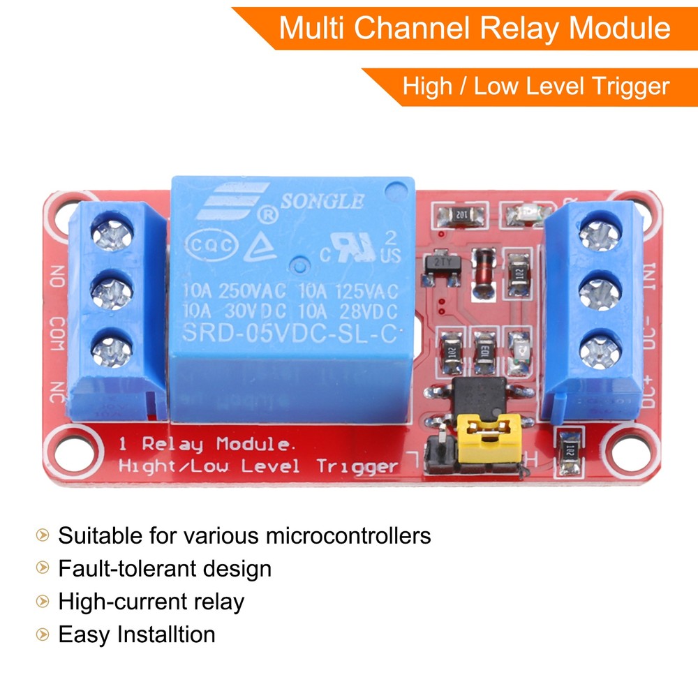 6 Pcs DC 5V 1 Channel Relay Module High or Low Level Trigger for Electronics