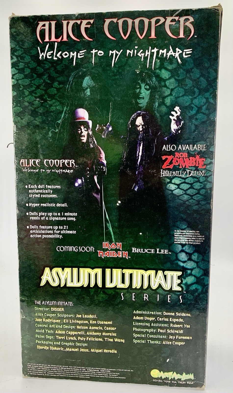 Alice Cooper Welcome To My Nightmare Art Asylum 18 Inch Singing Action Figure