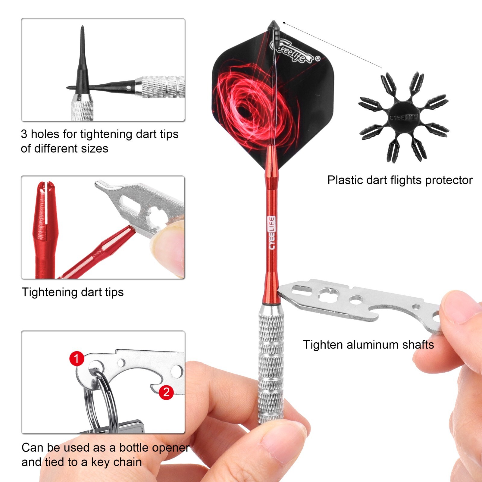 CyeeLife PRO 18g 12pcs Soft Tip Darts Set+12 Flights+100 Plastic Points+Tool