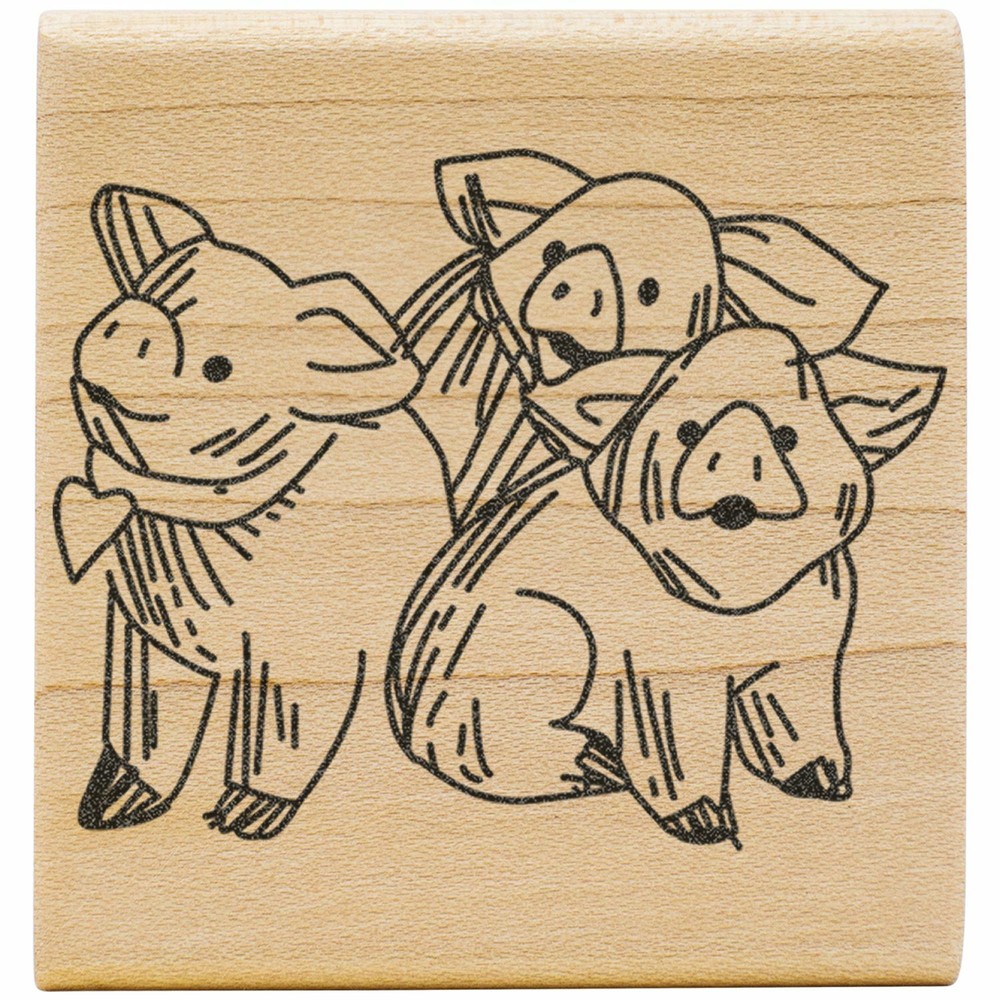 3 Pigs Rubber Stamp