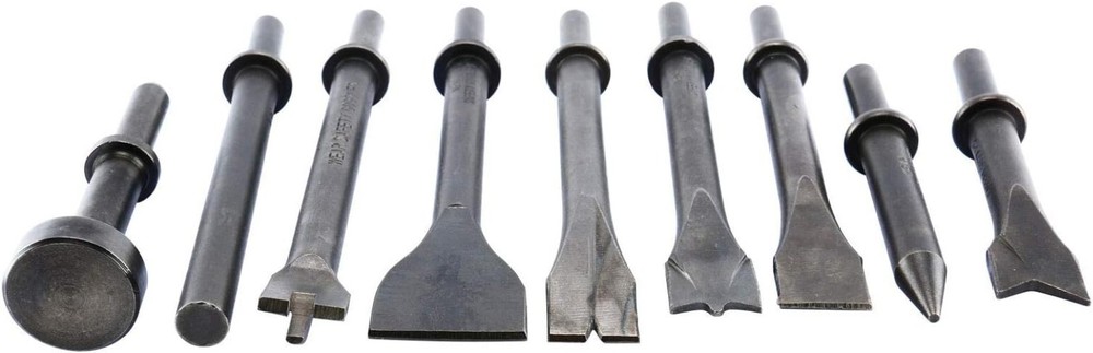 Precision Pneumatic Chisel Set: 9 Essential Bits for Concrete & Masonry Work