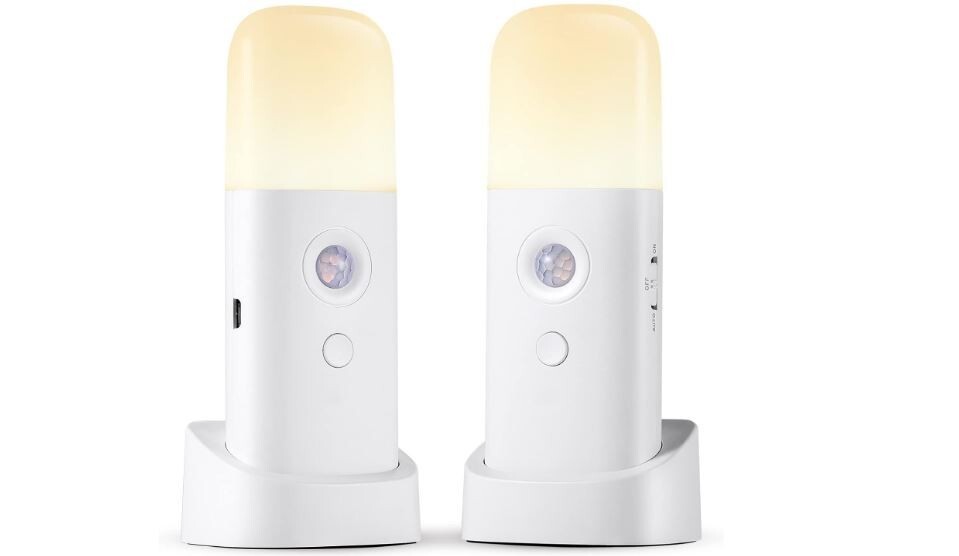 Rechargeable Motion Sensor Night Light Battery Operated nightlights Dimmable ...