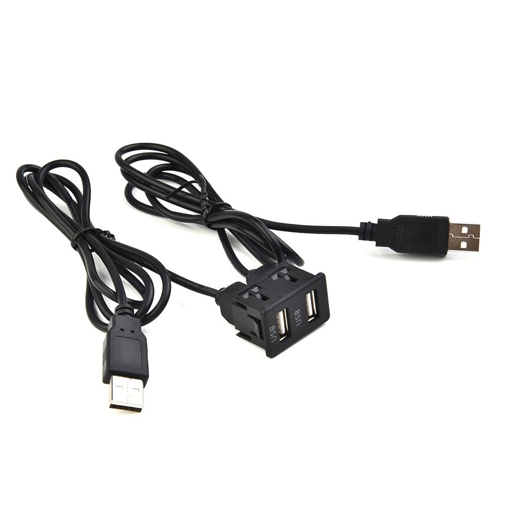 150CM Car for DASH Flush Mount AUX USB Port Panel Dual USB Extension