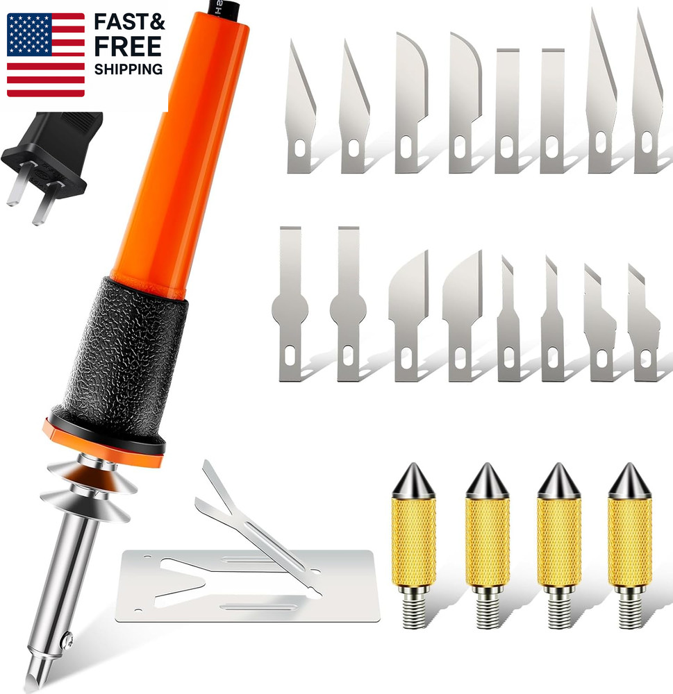 22 Pieces Electric Hot Knife Cutter Tool Include Heated Knife Plastic Cutter wit