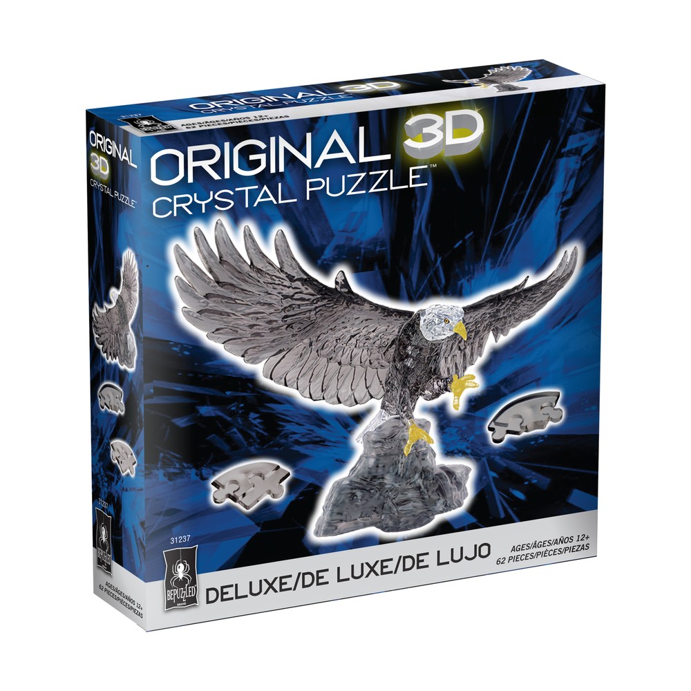 New - BePuzzled 3D Crystal Puzzle - Eagle: 62 Pcs - Ages 12+ | 1 player