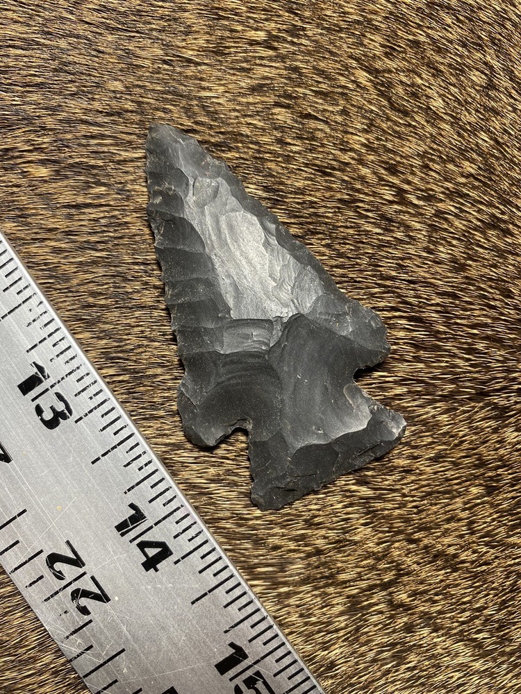 Black Buffalo River Chert Flint Knapped Point  Arrowhead