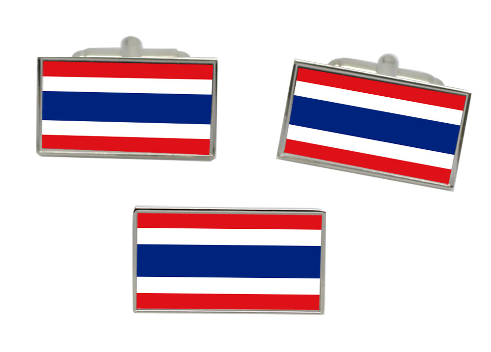 Thailand Flag Cufflink and Tie Pin Set