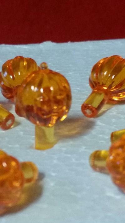 Halloween "Ceramic" Tree Lights~Plastic~ Orange Pumpkin Peg Lights (10)