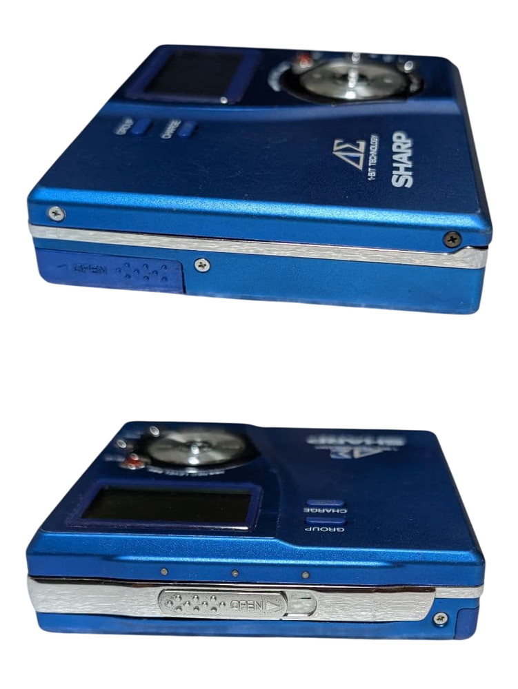 SHARP MD-DR77 Blue Portable MD Recorder Player Auvi Basic Operation Tested OK
