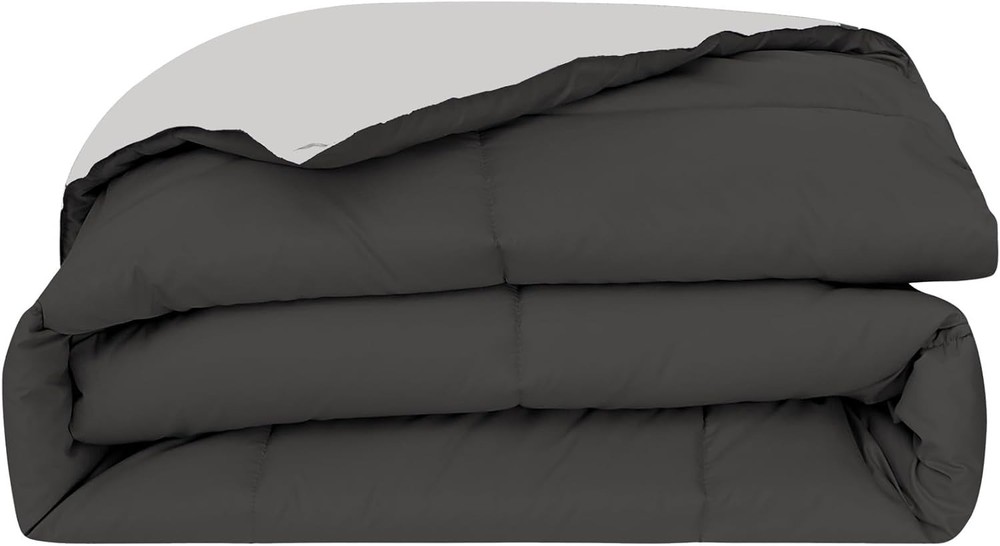 Down Alternative Reversible Comforter Dark Gray/Gray Twin