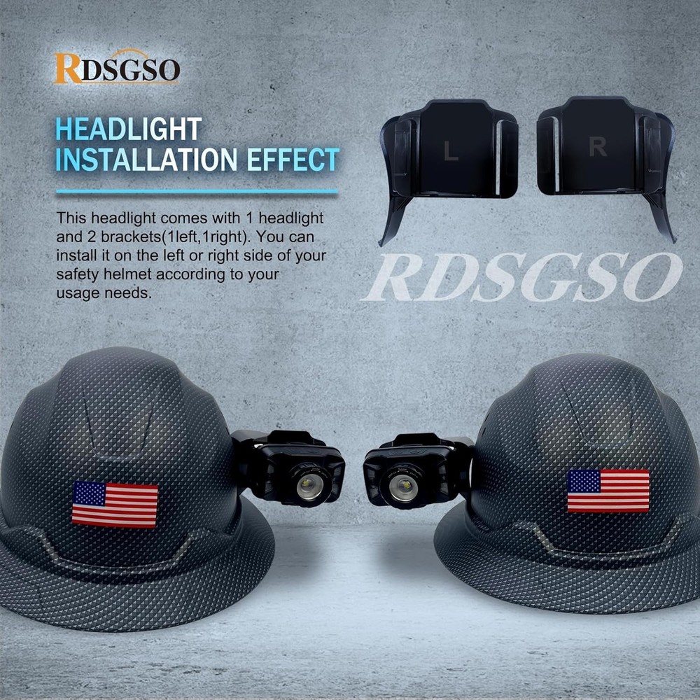 Lightweight ANSI Certified Hard Hat with Built-in Headlight & Adjustable Airflow