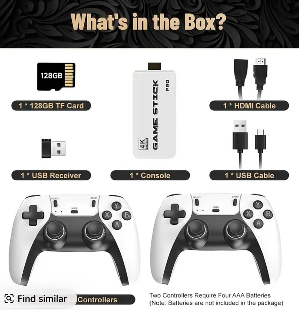 GameStick Game Stick Pro 4K HDMI Microconsole 128GB Wireless Controllers