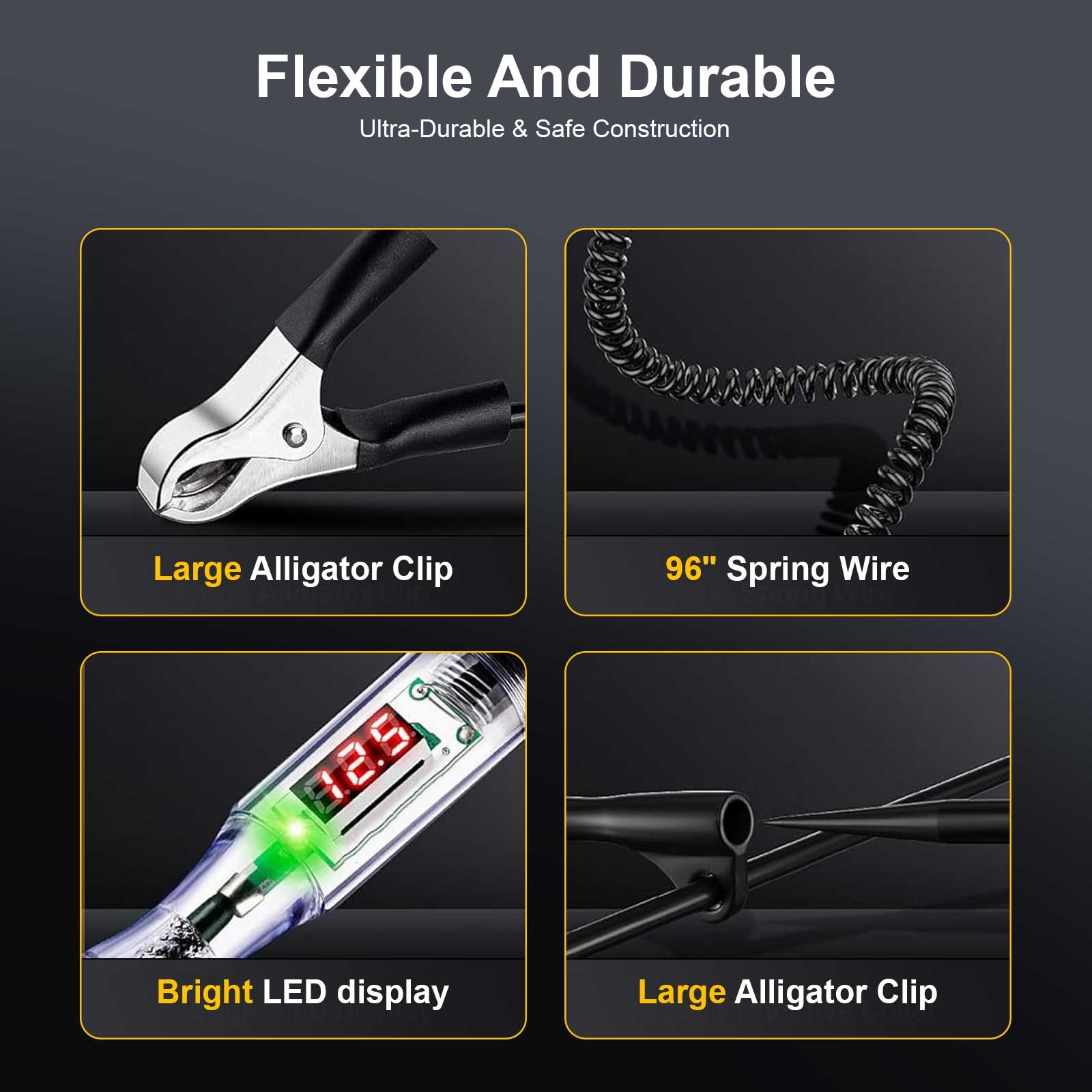 3V-120V Digital Automotive Circuit Tester LED Test Light Voltmeter Polarity Pen