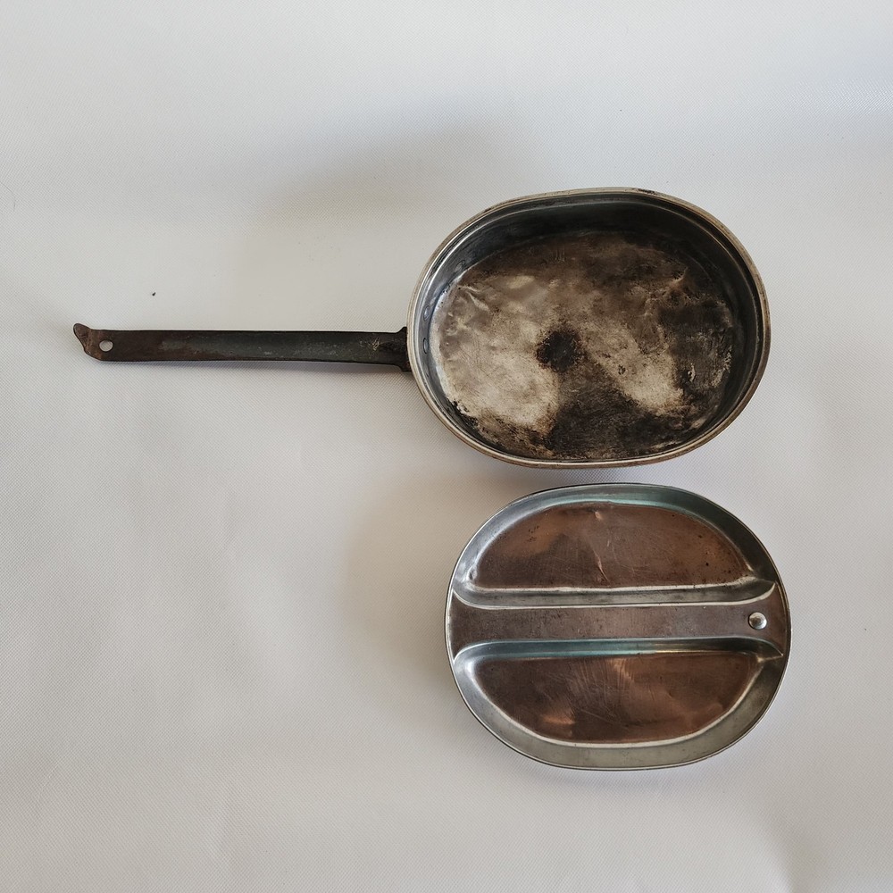 WWII US Army Mess Kit 1944 M.A. Co. Metal Pan & Lid Military Surplus