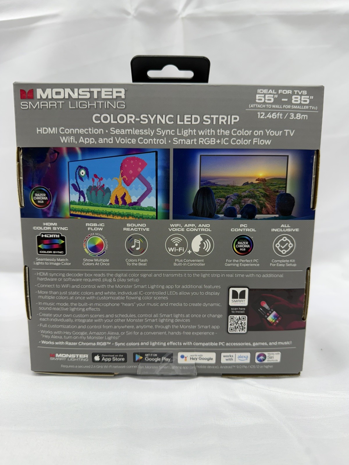 Monster HDMI Color Sync TV Backlight LED Strip Kit for TVs Up to 85in RGBIC