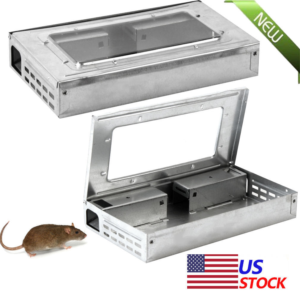 1 Tin Cat style LIVE Mouse Trap with window Multi Catch MiceMouse Trap NEW SALE