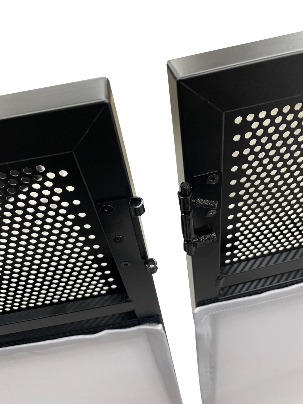 Mega 73" Wide DJ Event Facade White/Black Scrim Booth Two Top Corner Table Tops