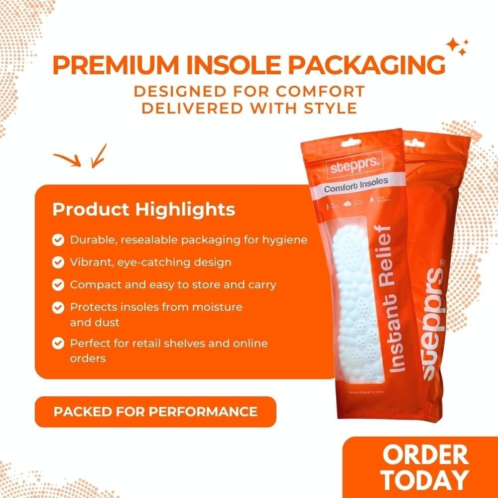 Original Stepprs Comfort Shoe Insoles Steppers Cloud Soles for Men Women (Black)