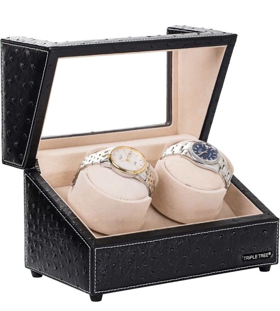 Triple Tree Double Watch Winder for Automatic Watches